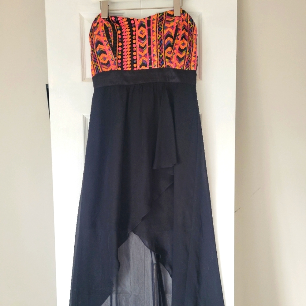 Strapless sequin dress